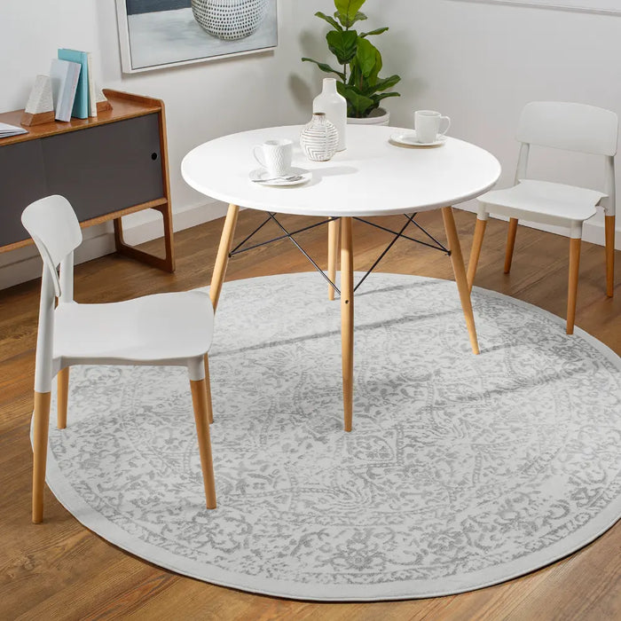 MARGAUX Vintage Traditional Oriental Boho Grey/Ivory Rug