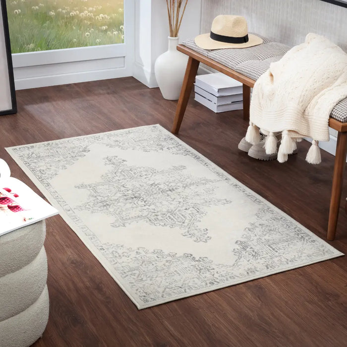 CEREN Vintage Traditional Oriental Boho Cream Rug