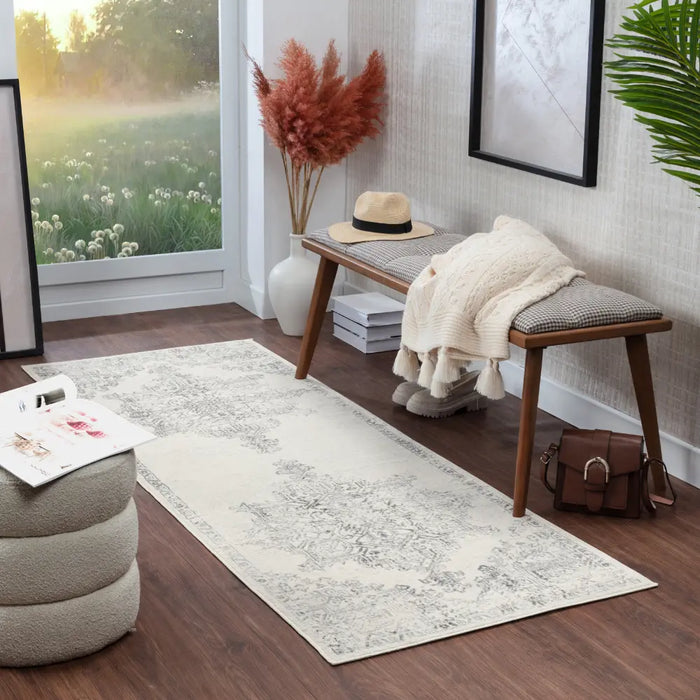 CEREN Vintage Traditional Oriental Boho Cream Rug