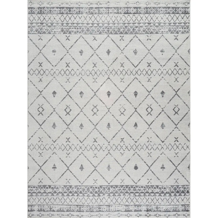 MYA Berber Geometric White Rug
