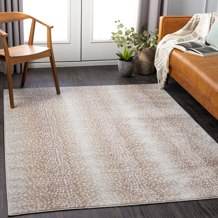 ZORINA Scandi Boho Tan Polka Dot Rug