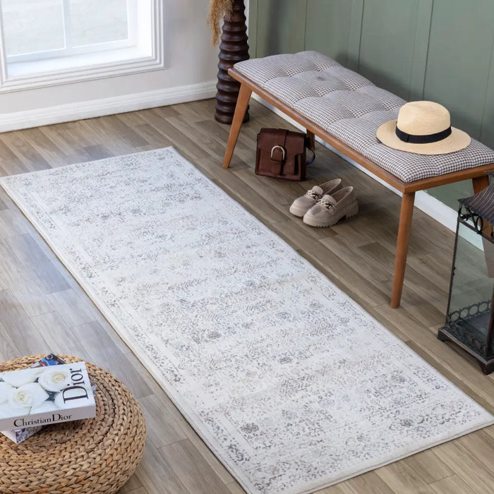 VICKY Vintage Traditional Oriental Boho Medium Grey Rug