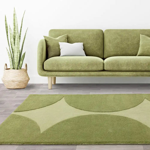 Asiatic canvas 01 reflect Green Living Room Wool Rug.