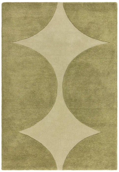 Asiatic canvas 01 reflect Green Living Room Wool Rug.
