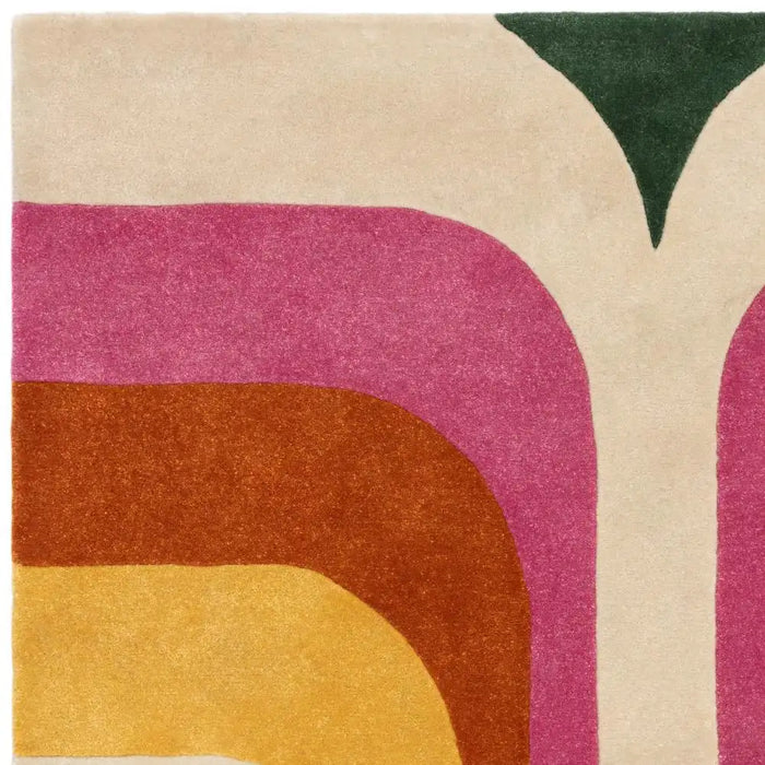 Asiatic romy 01 retro pink Multicoloured, Pink Living Room Geometric Rug.
