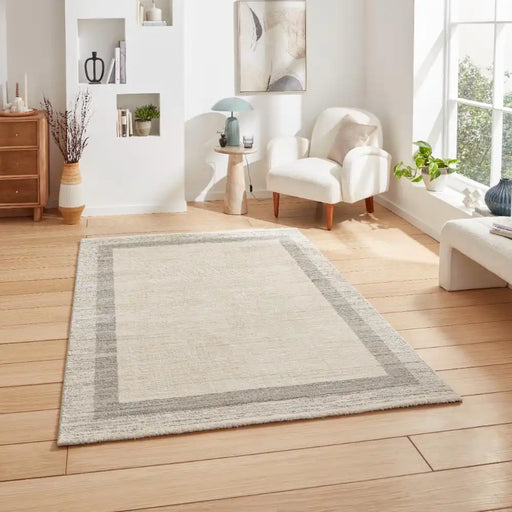 Think Rugs geneva think 01616 beige Beige Living Room Geometric Rug.