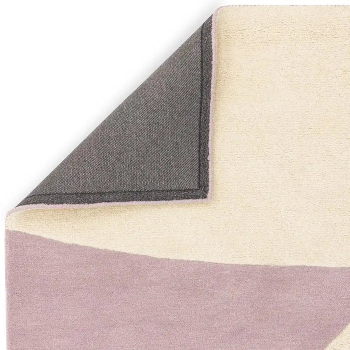 Asiatic canvas 02 pebble Ivory, Pink Living Room Wool Rug.
