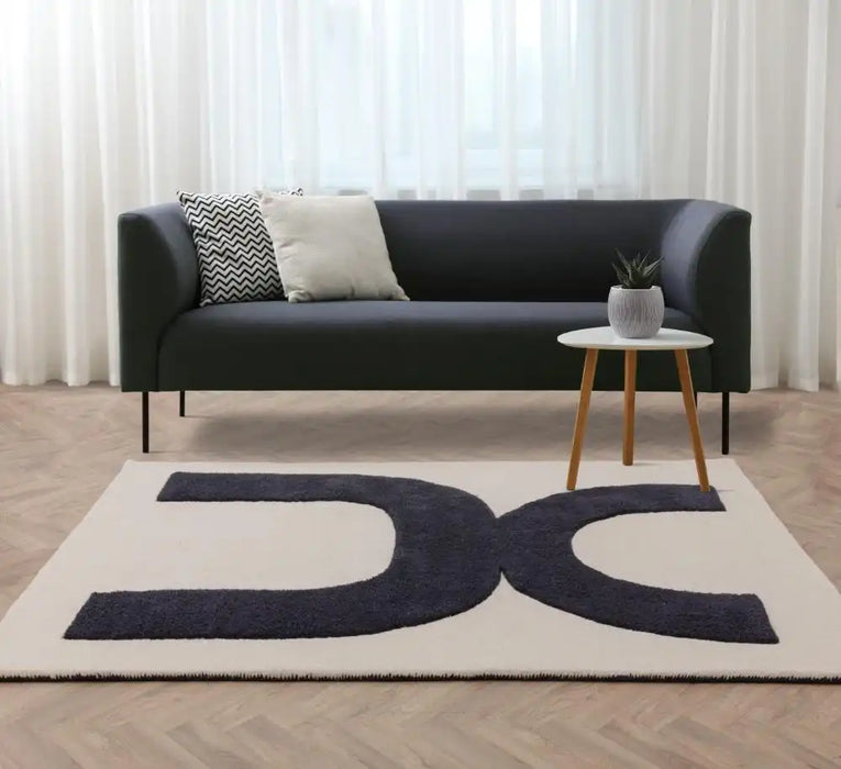 Asiatic canvas 03 balance Grey, Ivory Living Room Wool Rug.