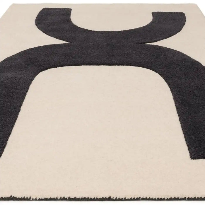 Asiatic canvas 03 balance Grey, Ivory Living Room Wool Rug.
