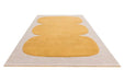 Asiatic canvas 04 sculpt Yellow, Ivory Living Room Wool Rug.