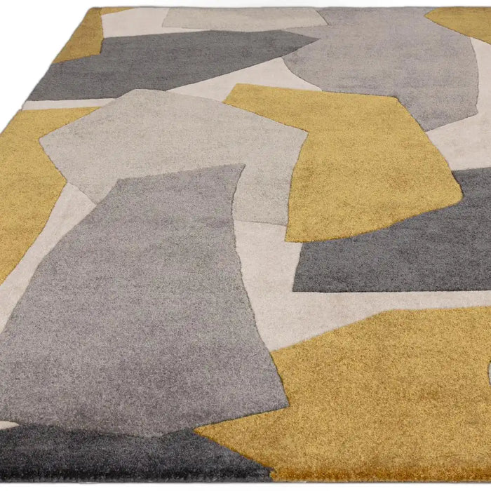 Asiatic romy 10 element ochre Grey, Yellow Living Room Geometric Rug.