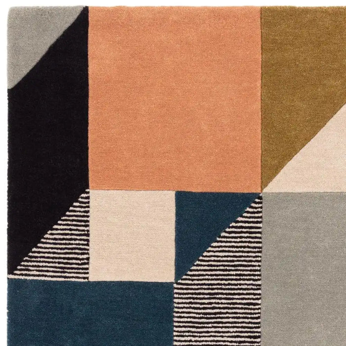Asiatic matrix asiatic 100 memphis khaki Green, Multicoloured Living Room Wool Rug.