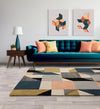 Asiatic matrix asiatic 100 memphis khaki Green, Multicoloured Living Room Wool Rug.