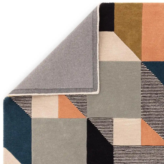 Asiatic matrix asiatic 100 memphis khaki Green, Multicoloured Living Room Wool Rug.