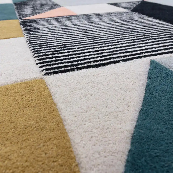 Asiatic matrix asiatic 100 memphis khaki Green, Multicoloured Living Room Wool Rug.