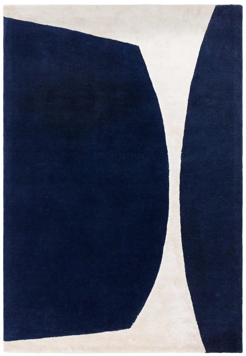Asiatic matrix asiatic 102 signature indigo Blue, Navy Living Room Wool Rug.