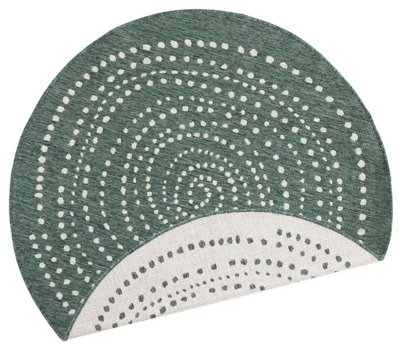 NorthRugs twin reversible circles indoor outdoor 103111 green cream Green, Cream Living Room  Rug.