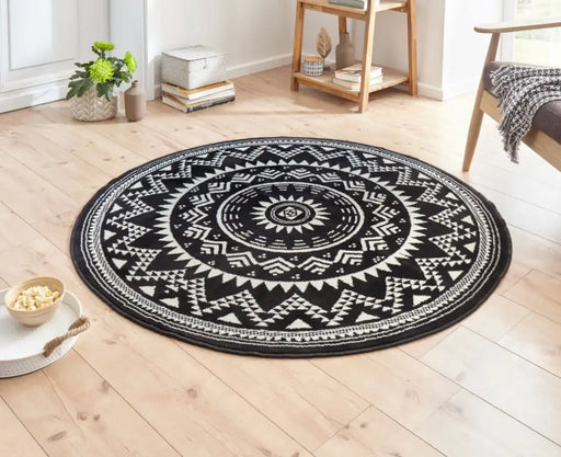 Hanse Home celebration 103441 black Black Living Room Geometric Rug.