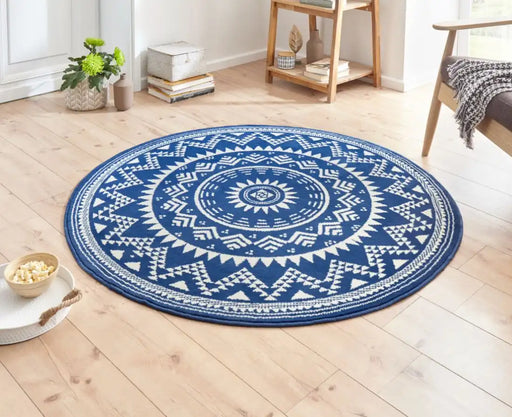 Hanse Home celebration 103442 blue Blue Living Room Geometric Rug.