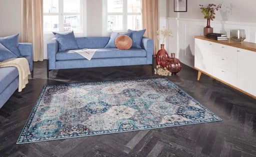 Elle Decoration imagination 104205 denim blue Blue Living Room  Rug.