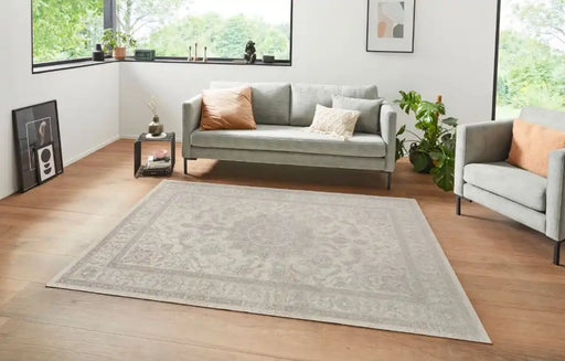 Lucy Lauren 2 sam 104220 cream anthracite Ivory Living Room  Rug.