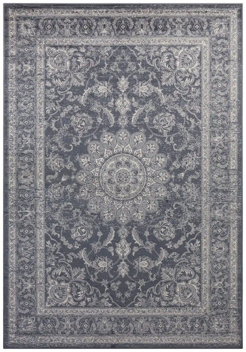 Lucy Lauren 2 sam 104221 anthracite silver Grey, Black Living Room  Rug.