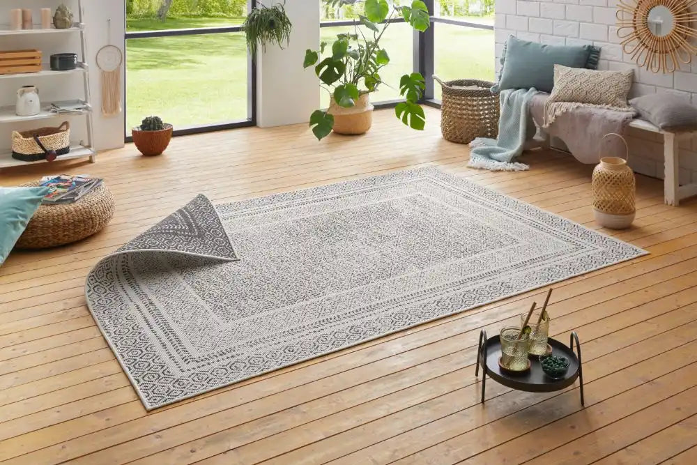 Double Sided Rug Pops Double Sided Indoor Outdoor 104252 Silver Grey Rug — RugsDirect Online