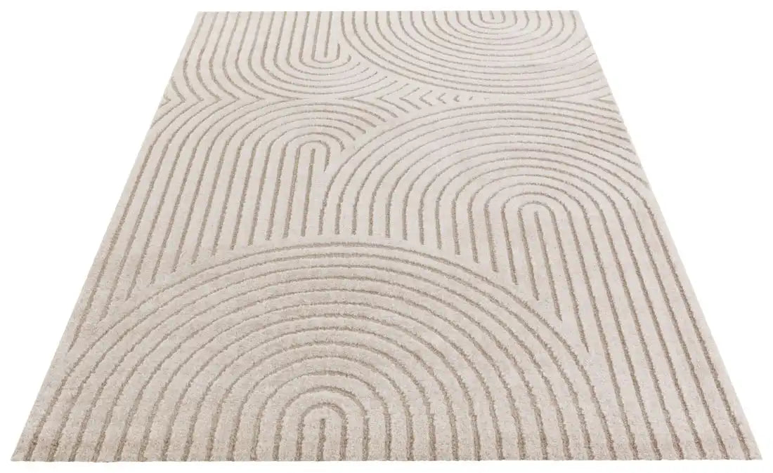 Elle Decoration new york hans 105084 cream beige Beige, Ivory, Cream Living Room Geometric Rug.