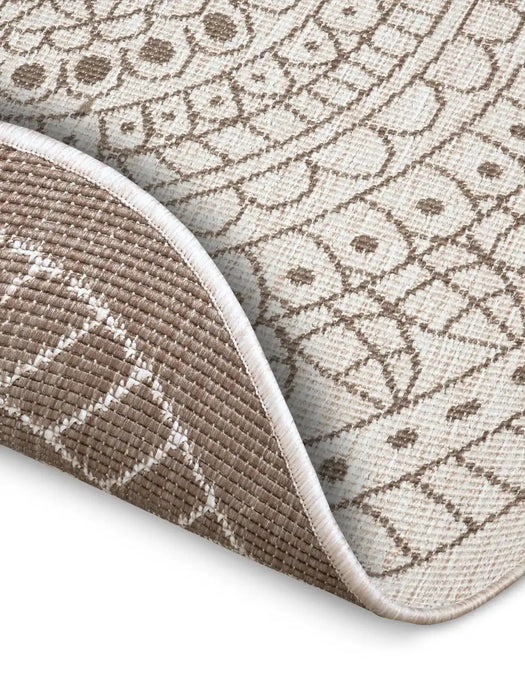 NorthRugs twin reversible circles indoor outdoor 105475 linen Ivory Living Room  Rug.