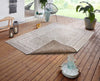 Lucy Lauren 2 pops double sided indoor outdoor 105506 linen Beige Living Room Flat Weave Rug.