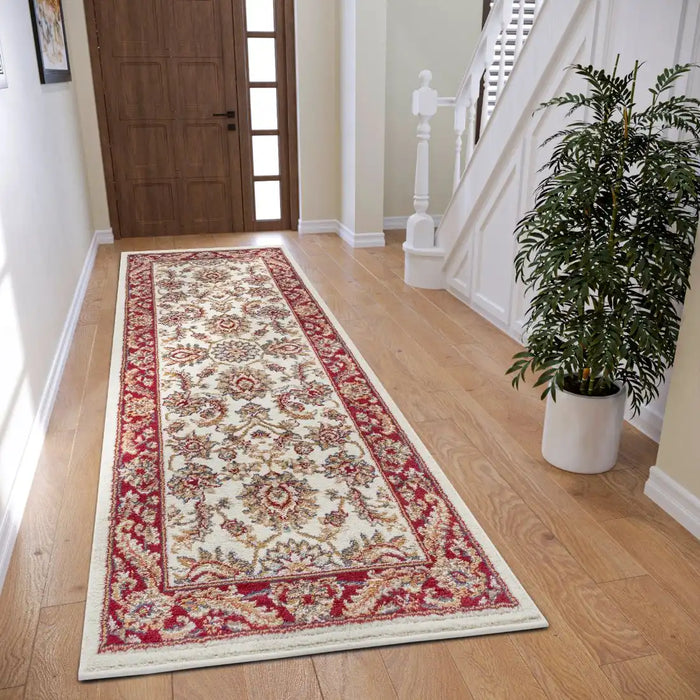 Hanse Home luxor 105643 cream red Ivory, Red Living Room  Rug.