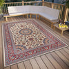 Hanse Home flair orient 105714 cream red Ivory, Red Living Room Washable Rug.
