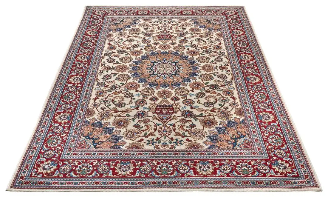Hanse Home flair orient 105714 cream red Ivory, Red Living Room Washable Rug.