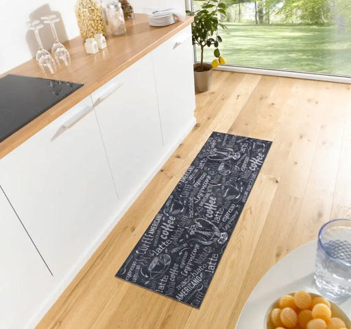 Zala Living cook and clean 105726 coffee black Black Kitchen   Rug.