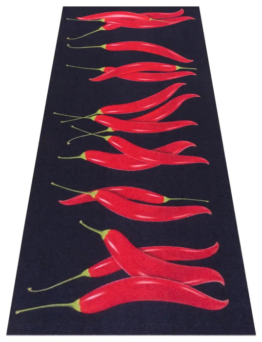 Zala Living cook and clean 105727 chilli Black, Red Kitchen   Rug.