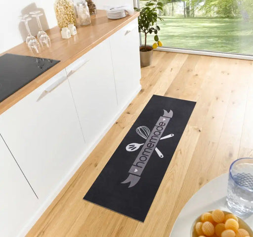 Zala Living cook and clean 105732 homemade Black Kitchen   Rug.