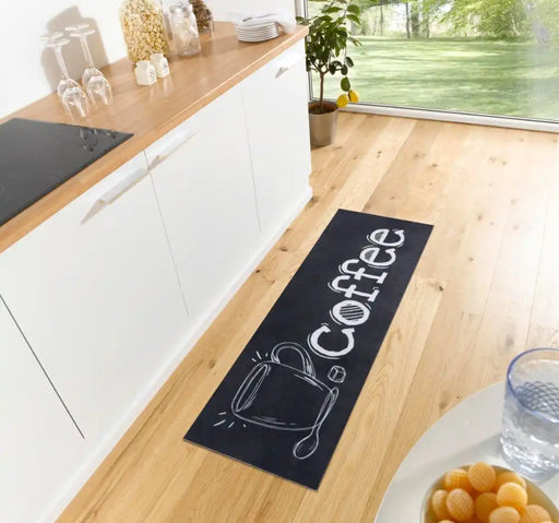 Zala Living cook and clean 105733 coffee Black Kitchen   Rug.