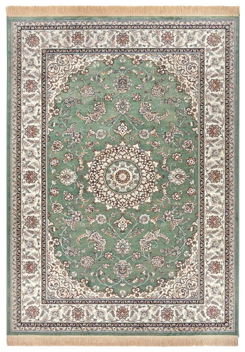 Freundin Home eva 105781 green Green, Ivory Living Room  Rug.
