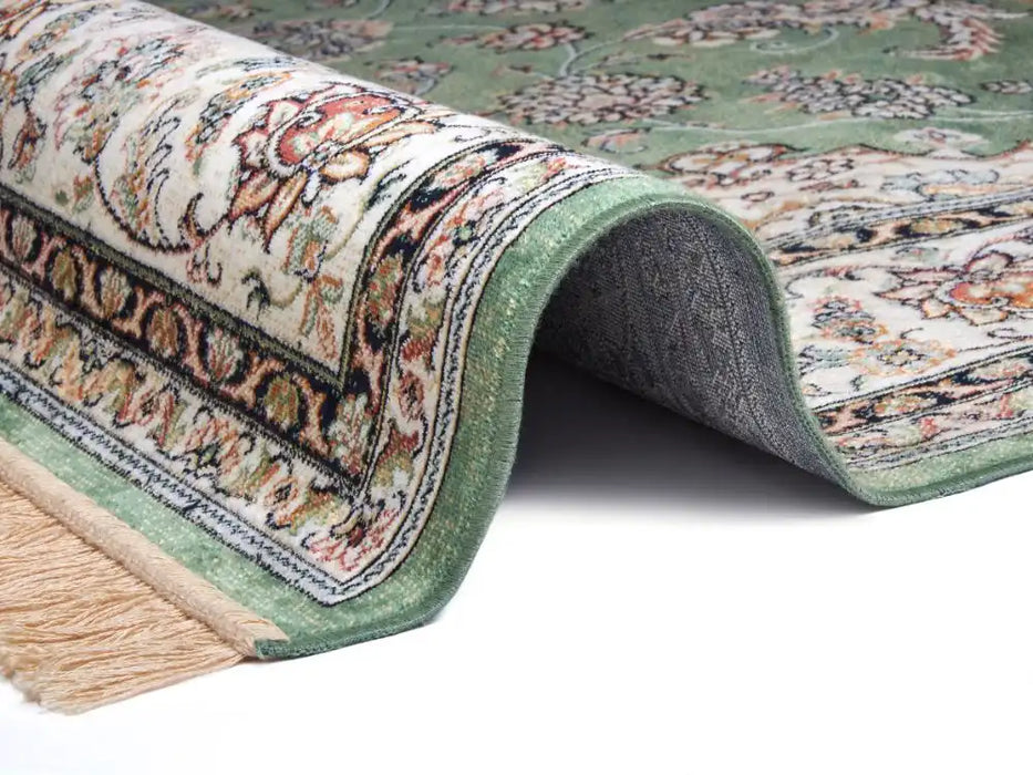 Freundin Home eva 105781 green Green, Ivory Living Room  Rug.