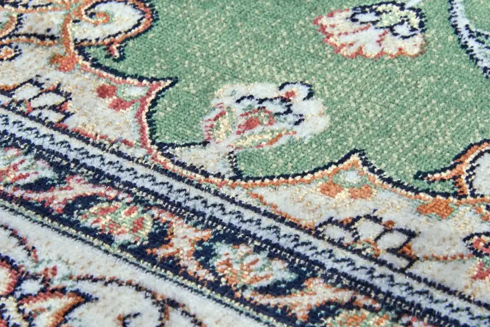Freundin Home eva 105781 green Green, Ivory Living Room  Rug.