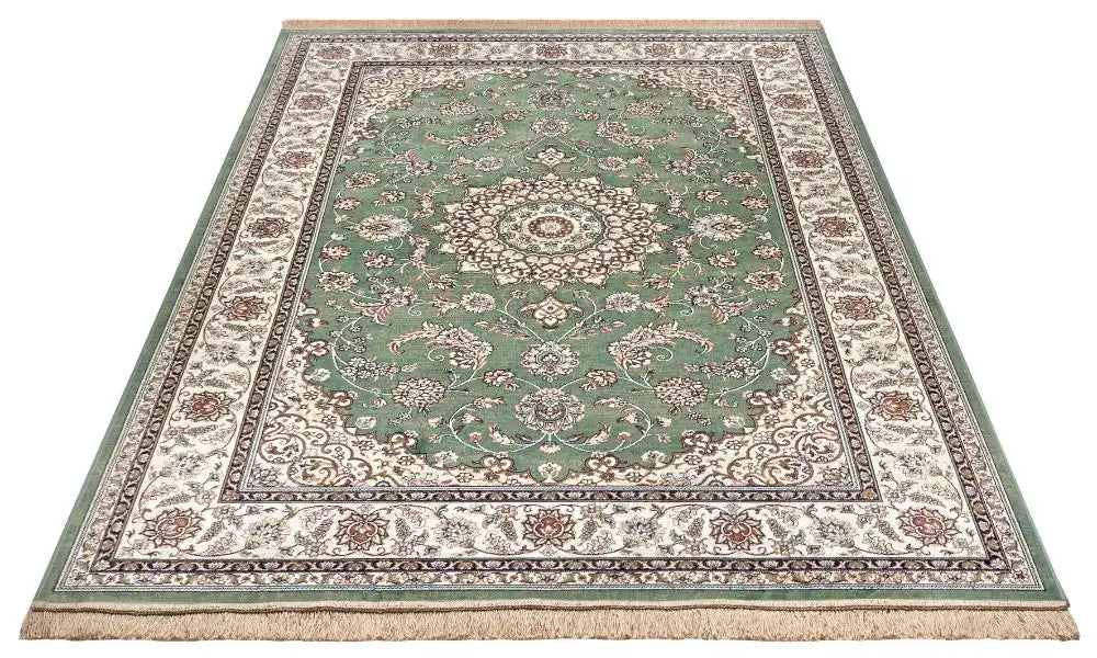 Freundin Home eva 105781 green Green, Ivory Living Room  Rug.