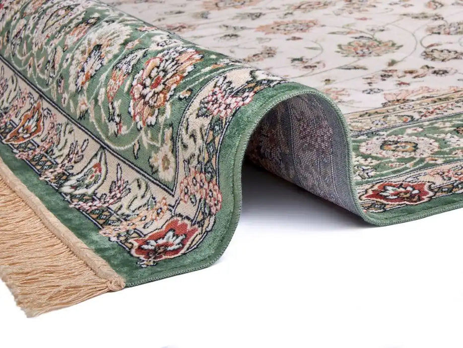 Freundin Home eva 105784 green Green, Ivory Living Room  Rug.