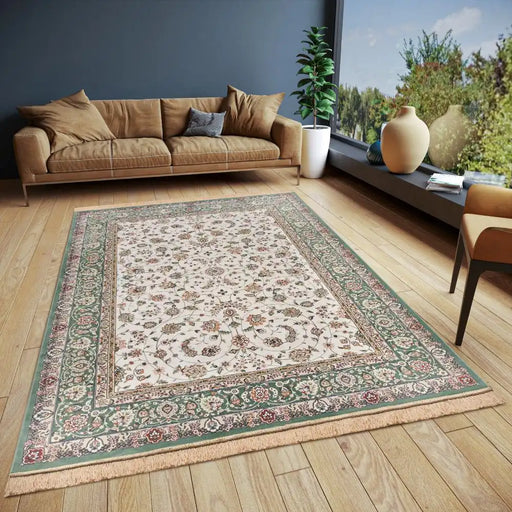 Freundin Home eva 105784 green Green, Ivory Living Room  Rug.