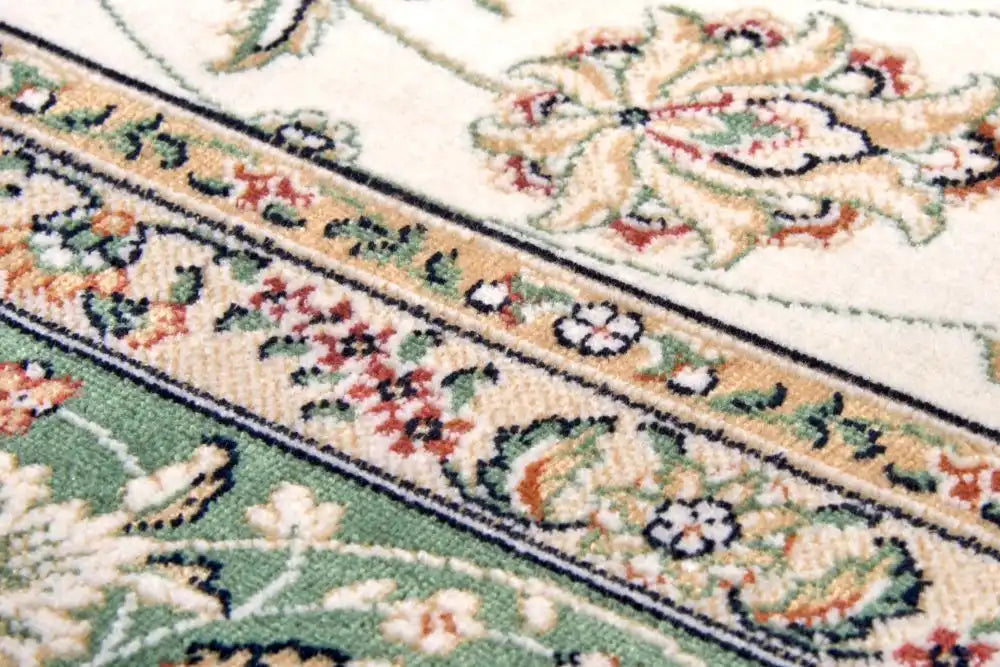 Freundin Home eva 105784 green Green, Ivory Living Room  Rug.
