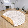 NorthRugs twin reversible circles indoor outdoor 105786 ochre Yellow, Ivory Living Room  Rug.