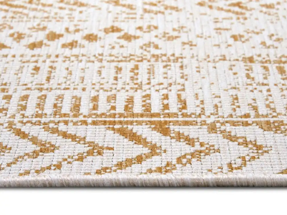 NorthRugs twin supreme 105787 ochre Yellow, Ivory Living Room Striped Rug.