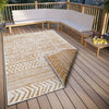 NorthRugs twin supreme 105787 ochre Yellow, Ivory Living Room Striped Rug.