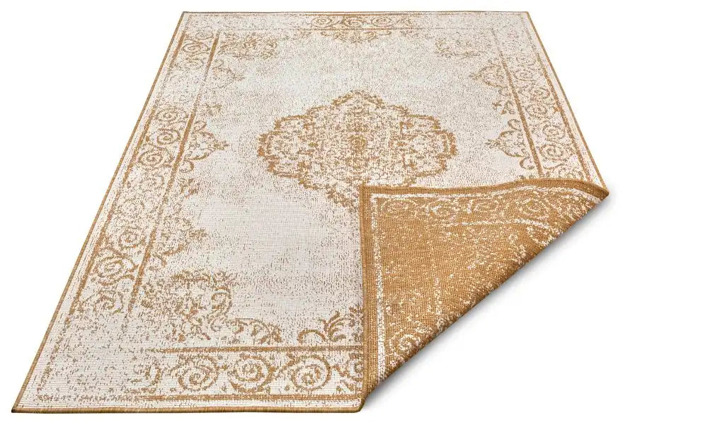 NorthRugs twin supreme 105788 ochre Yellow, Ivory Living Room Striped Rug.