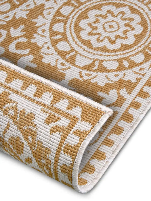 NorthRugs twin supreme 105791 ochre Yellow, Ivory Living Room Striped Rug.