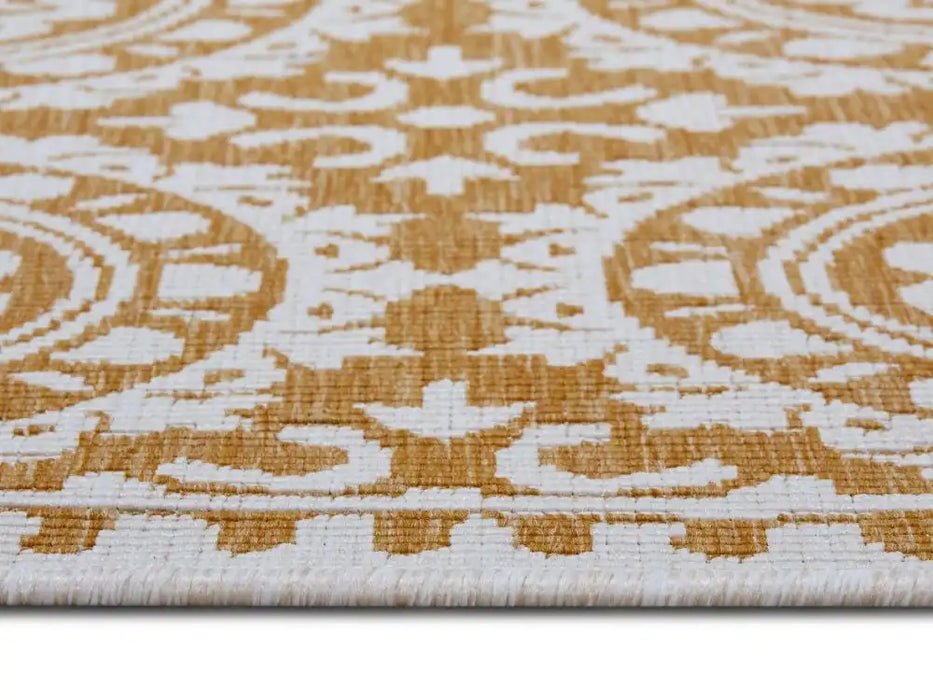 NorthRugs twin supreme 105791 ochre Yellow, Ivory Living Room Striped Rug.